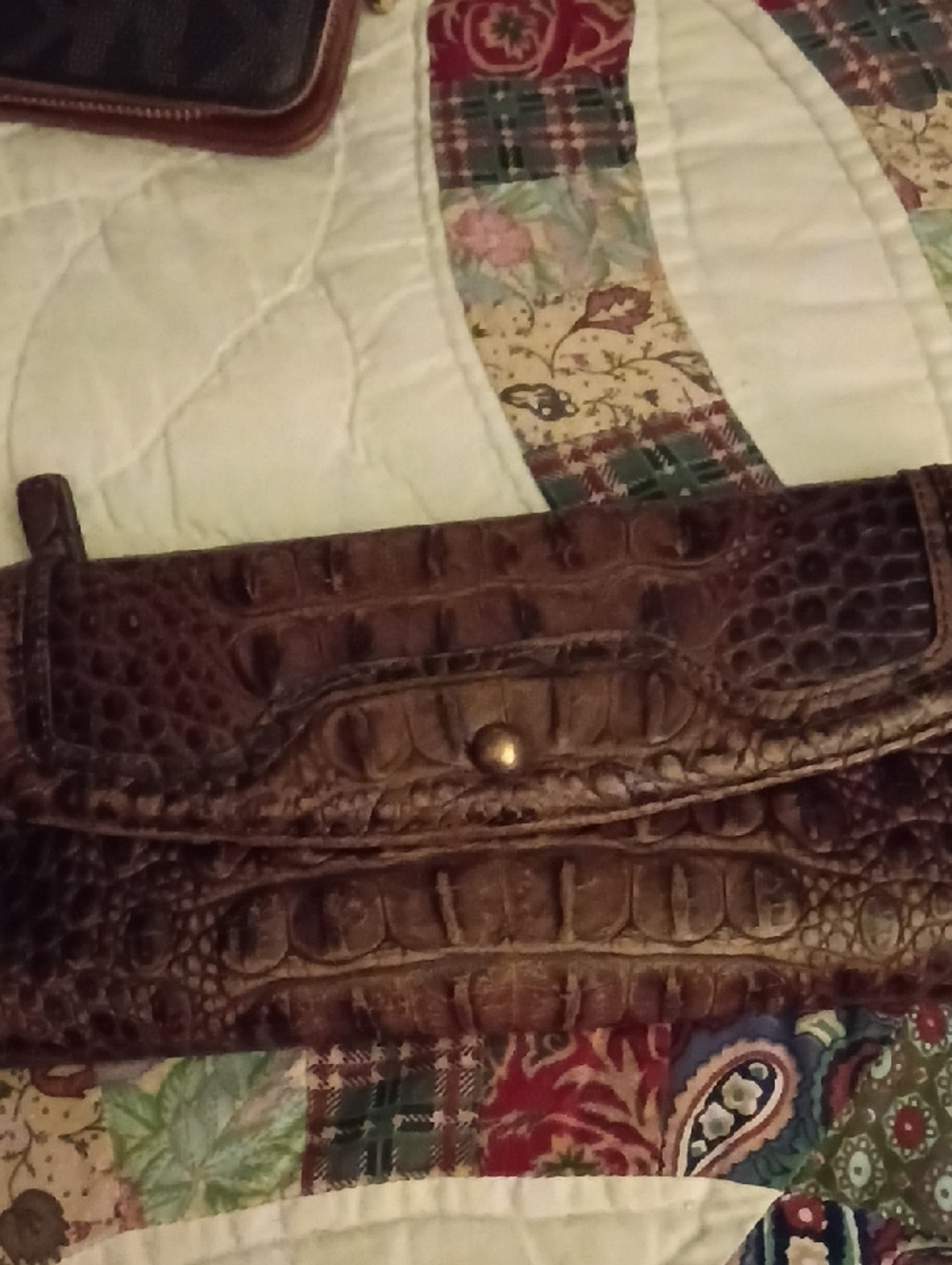 Brown Croc-Embossed Leather Wall6